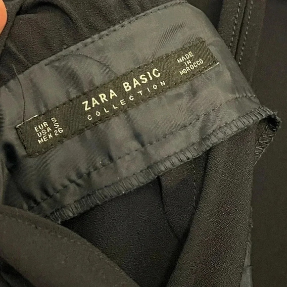 Zara  navy blue Jumper with statement sleeves size small - Picture 3 of 6